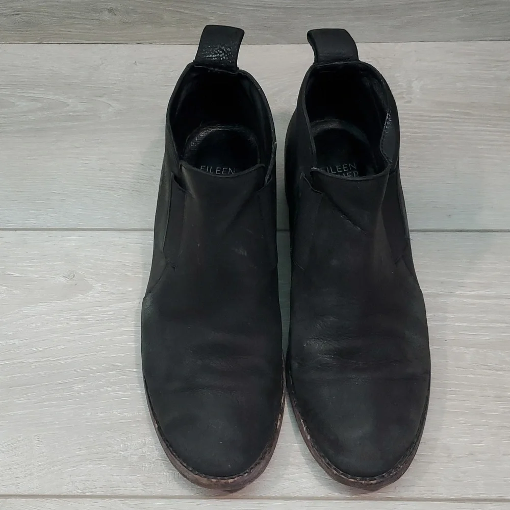 Eileen Fisher Women Ankle Leather Heels Boots shoes sz 6